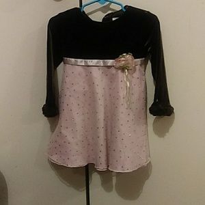 Baby formal dress pink and brown.